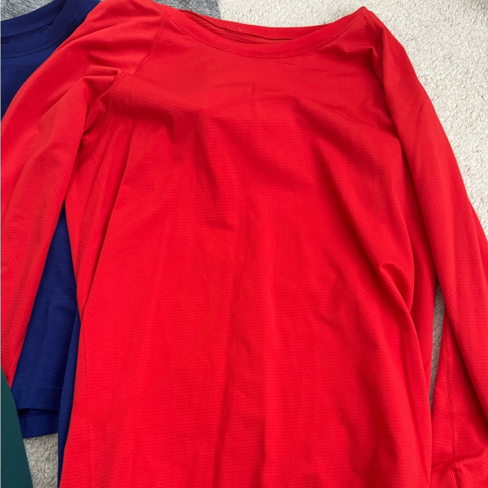lululemon athletica Kids Red Long Sleeve Tee